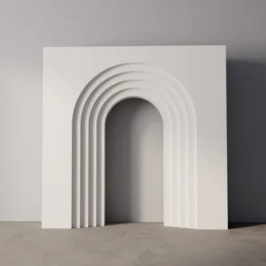 3D rectangle arch backdrop hire Melbourne wedding setup Modern rectangle backdrop styling Melbourne events