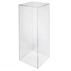 Clear acrylic plinth hire Melbourne wedding styling setup Modern acrylic display plinth Melbourne